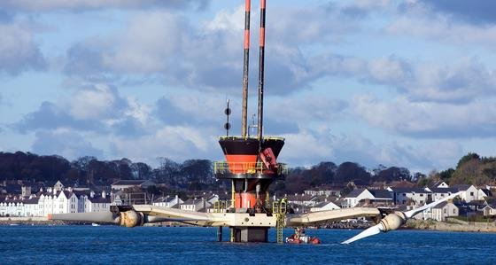 Die Anlage SeaGen liegt direkt im Naturhafen von Strangford Lough. Dort herrscht eine anhaltende Strömung von mehr als fünf Knoten.