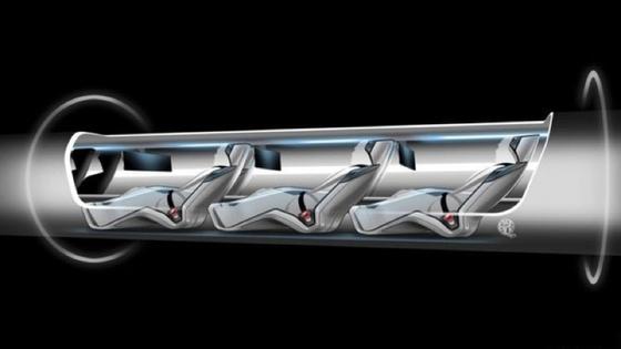 So könnte der „Hyperloop“ aussehen. Die Kapsel fasst 28 Passagiere, die auf einem Luftkissen mit Geschwindigkeiten von über 1200 km/h befördert werden. 