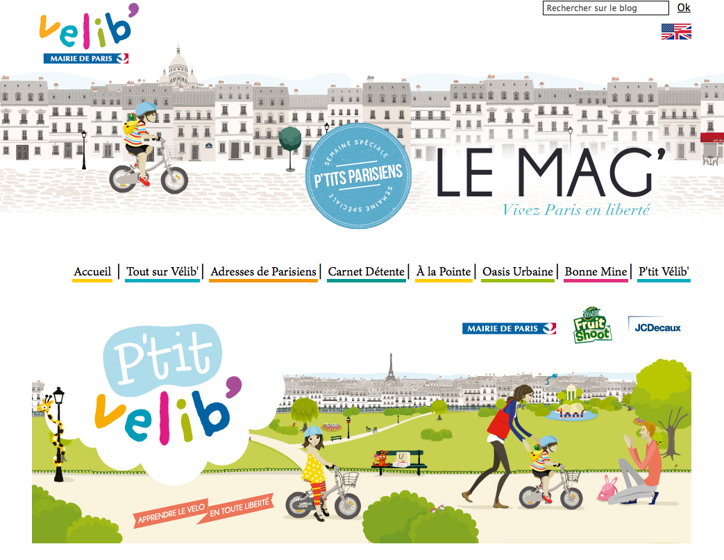 Das Pariser Leihradsystem P'tit Velib' für Kinder hat auch einen eigenen Webauftritt.