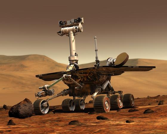 Rekordhalter des Universum: Der Marsrover Opportunity hat mit 40 Kilometern Wegstrecke auf dem Mars alle Rekorde im Universum eingestellt. Eigentlich sollte der Rover nur 90 Tage und 700 Meter weit fahren. Aber wie der VW Käfer: Er rollt, und rollt, und rollt ...