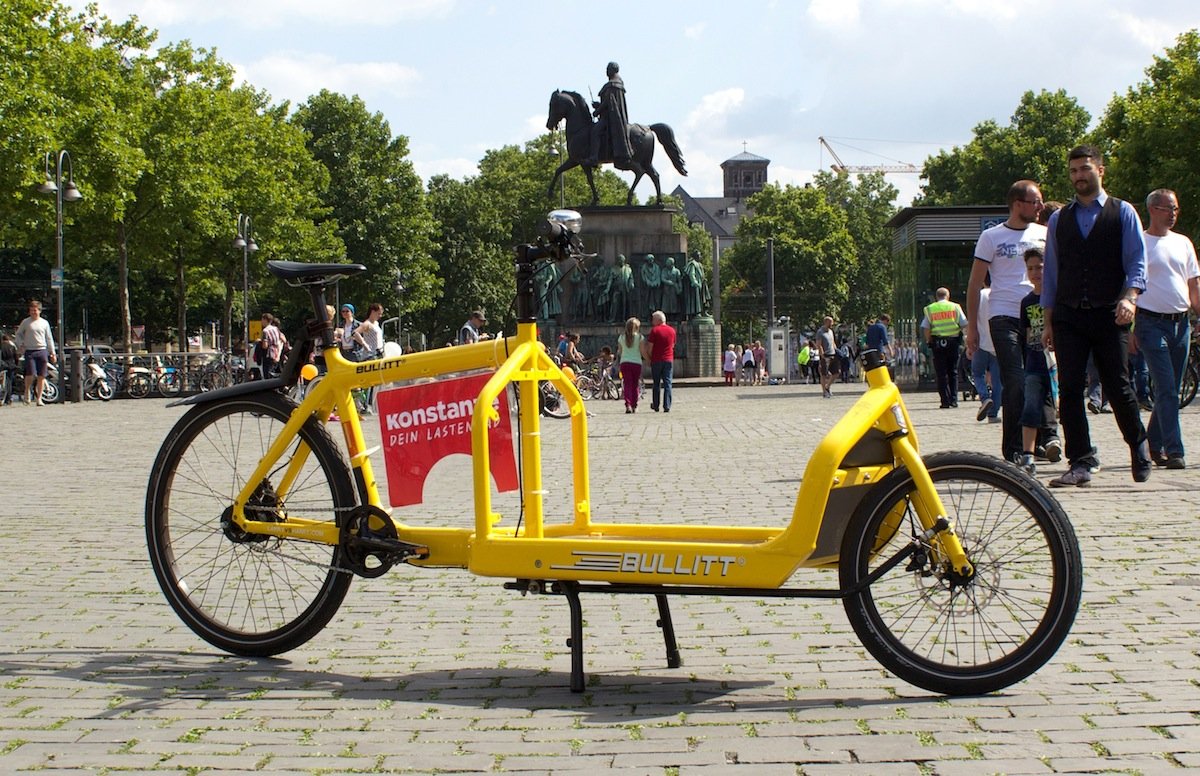 Lastenrad Konstanze in Köln: Gemeinsam mit dem AStA der Uni Köln wird das Rad in Köln betrieben und kann für Transporte ausgeliehen werden.