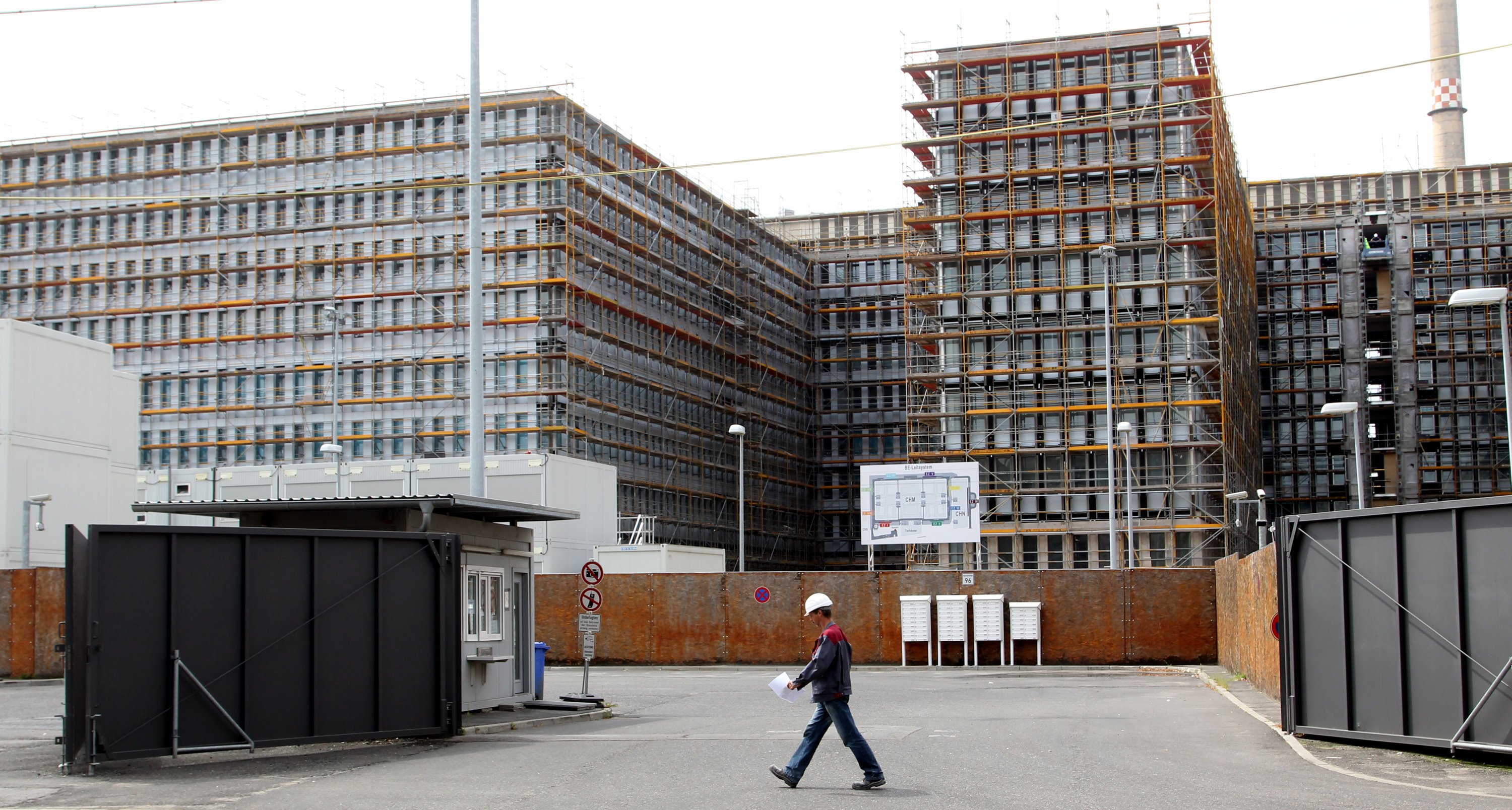 Der Rohbau des Bundesnachrichtendienstes in Berlin: Die Baukosten kletterten von 720 Millionen Euro auf 1044 Millionen Euro. 