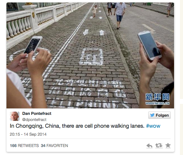 Wer kein Smartphone beim Gehen nutzen will, hat künftig eine eigene Spur.
