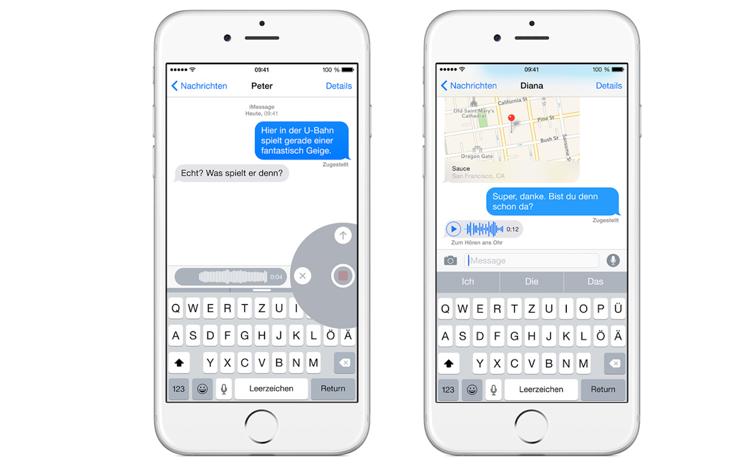 Mit iOS8 können iPhone-Besitzer jetzt im Nachrichtenmanager auch Sprachnachrichten verschicken – ähnlich wie bei Whatsapp. 