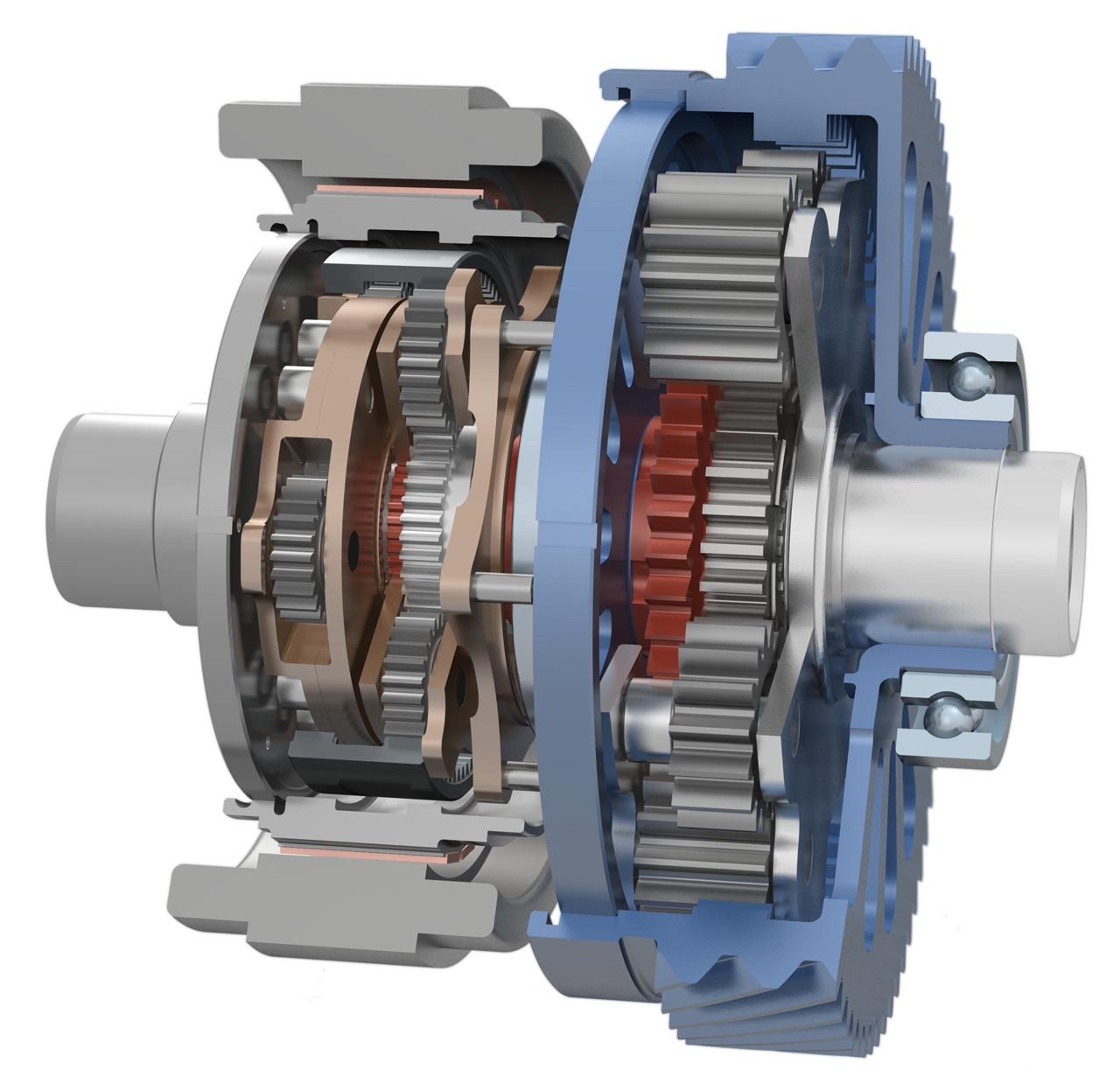 Das für den Elektroantrieb optimierte Torque-Vectoring-Getriebe im Visio.M. 