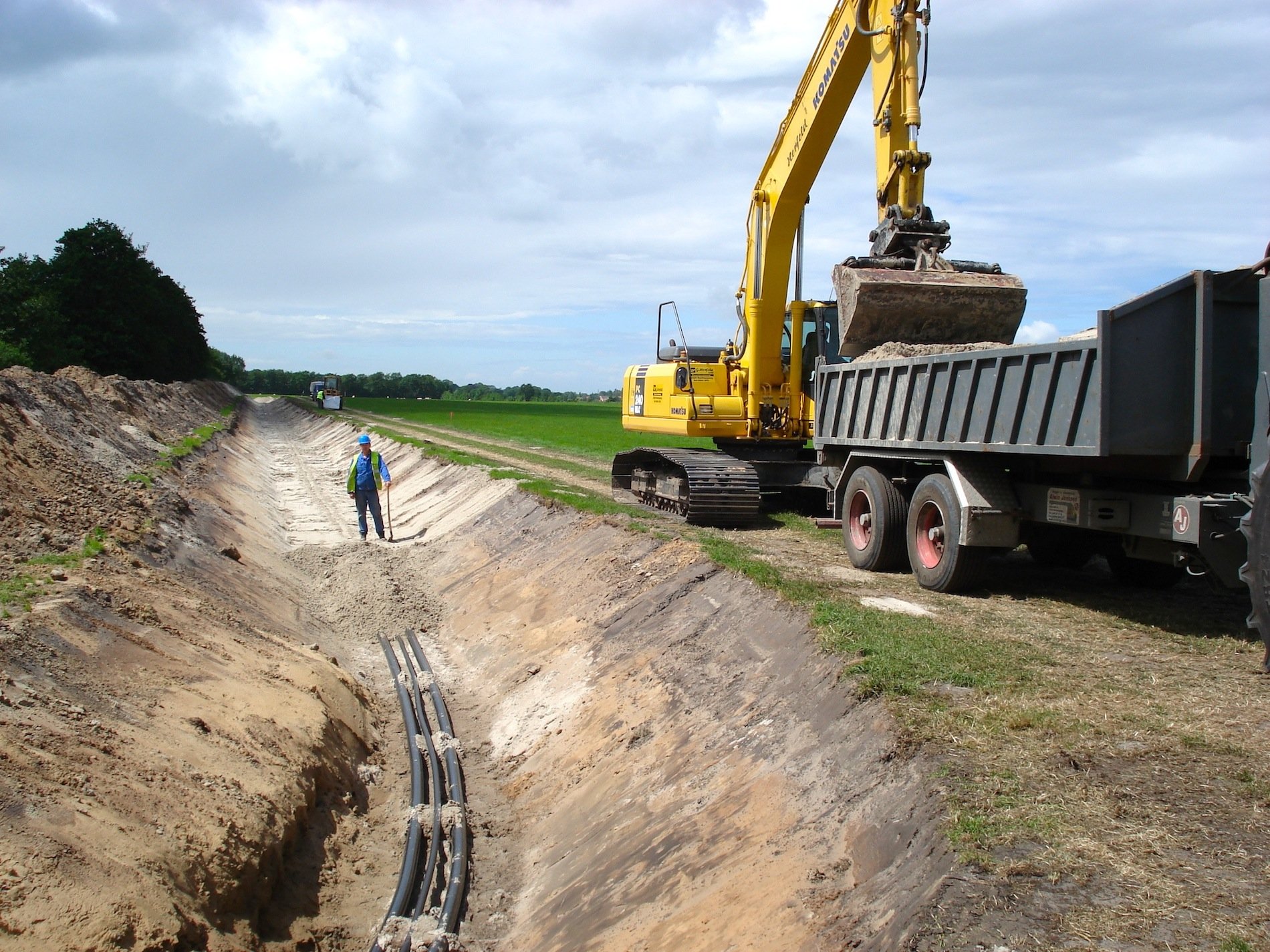 Verlegung eines Erdkabels bei Emden zur Anbindung des Windparks Borkum 2.