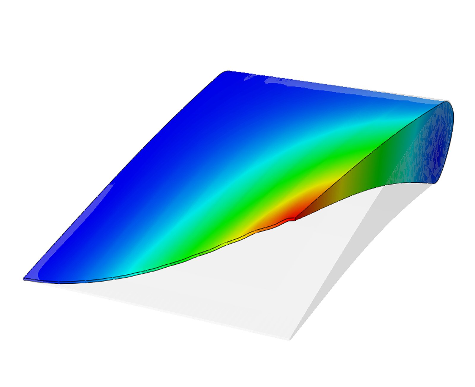 Umweltfreundlicher Fliegen mit verformbaren Flugzeugflügeln: Simulation des FlexModuls, das Fraunhofer-Forscher entwickelt haben.