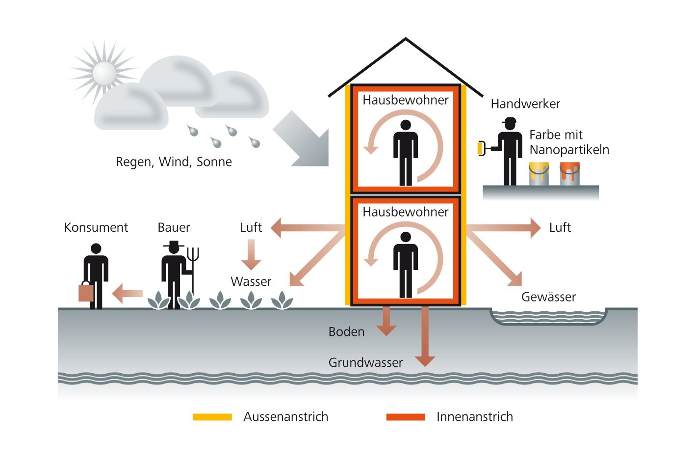 Die Wirkung von Farbanstrichen mit Nanopartikeln haben Forscher untersucht.