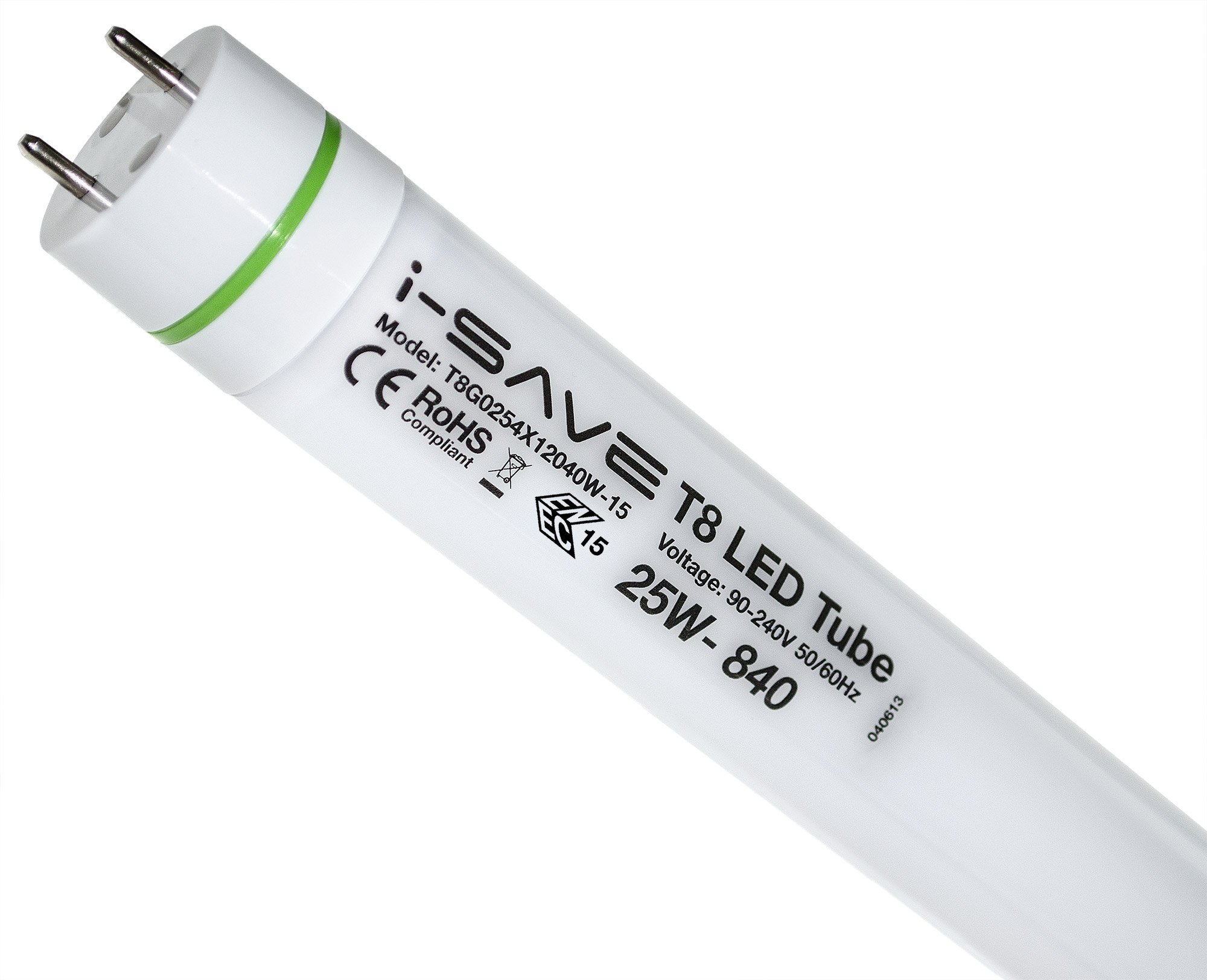 Die T8 LED-Röhre von i-save ist mattiert und hat drehbare Endkappen, mit denen sich der Lichtkegel variabel einstellen lässt. 