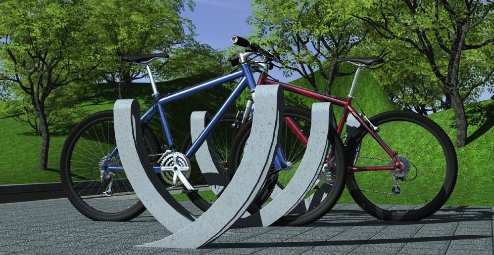 Aus Karbonbeton lassen sich viel schlankere Bauteile konstruieren, die aber genauso stabil sind wie Stahlbeton. Im Bild ein Fahrradständer aus Karbonbeton, den der Designer Richard Huber aus Jena entwickelt hat.