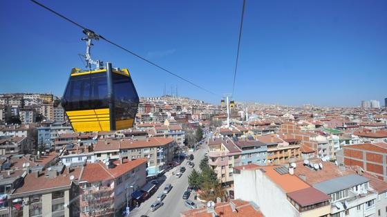 Mit 3228 Metern ist die Seilbahn in Ankara die längste horizontale in Eurasien. 