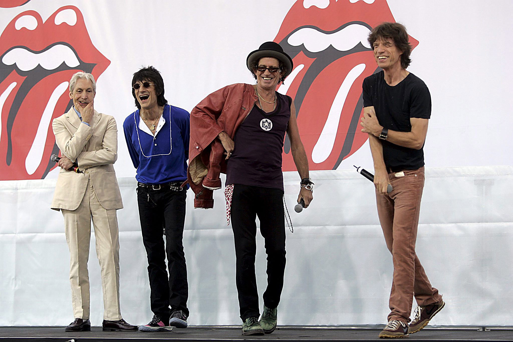 Die Rolling Stones im Jahr 2005 bei einer Pressekonferenz in New York: Ihr Welthit 