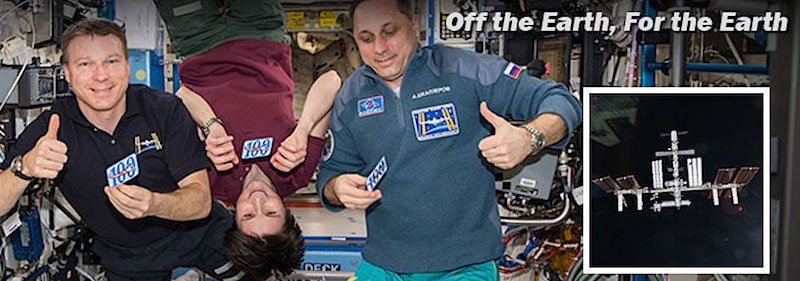 Sind weiterhin guter Dinge: Die ISS-Astronauten Samantha Christoforetti, Scott Kelly und Terry Virts. 