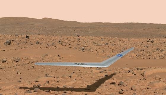 Prandtl-m als Illustration: Zwischen 2022 und 2024 soll der Nurflügler über den Mars fliegen und Bilder zur Erde schicken.