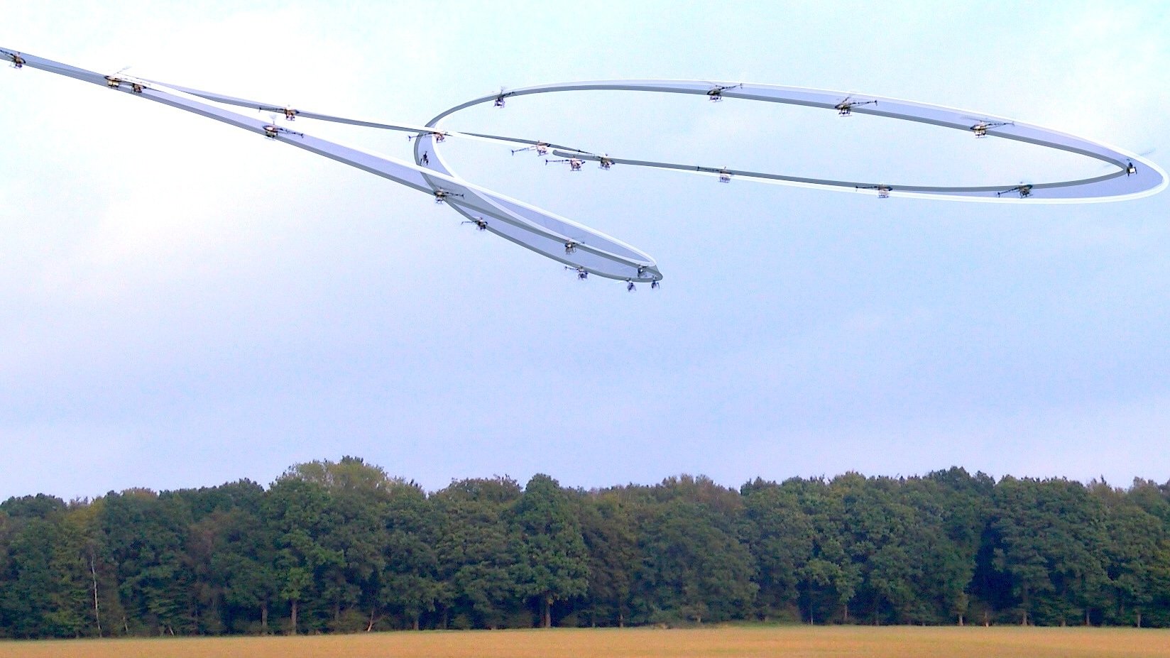 Die dynamische Optimierung lässt den autonomen Artis-Hubschrauber äußere Störungen kompensieren, sodass er beim Kleeblattflug kaum von seinem Referenzpfad – das ist die weiße Linie – abweicht.