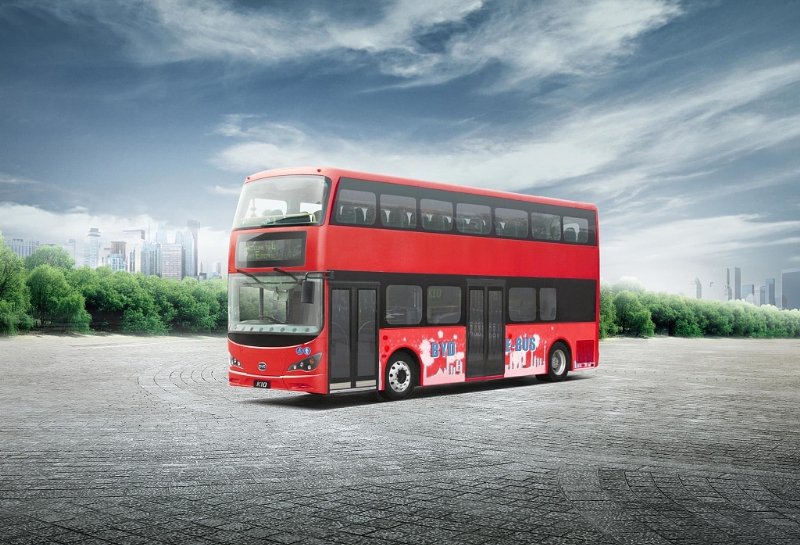 Der chinesische Auto-, Bus- und Batteriehersteller BYD hat im Oktober 2017 die ersten Doppeldecker nach London geliefert mit reinem Elektroantrieb.