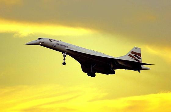 Aufnahme einer Concorde beim Landeanflug auf den Flughafen London Heathrow am 18. Oktober 2003.