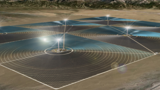 Illustration des Kraftwerks Delingha: Für den ersten Bauabschnitt, der noch in diesem Jahr beginnen soll, sind zwei Türme mit jeweils 135 MW Leistung geplant.