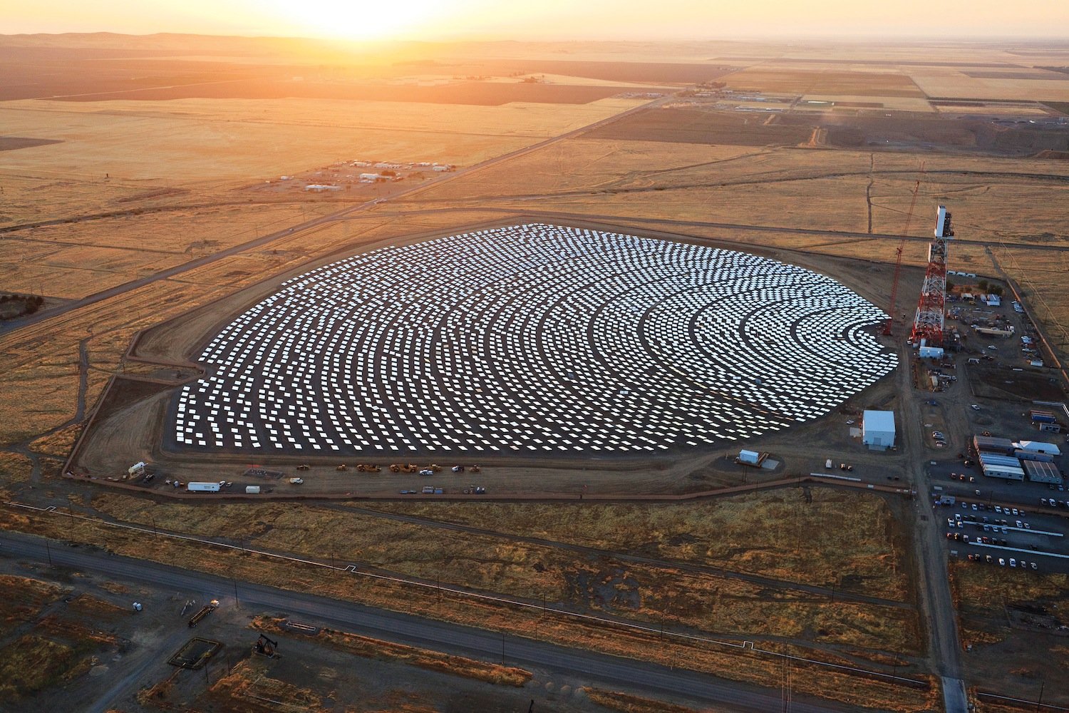 Solarkraftwerk von Bright Source Energy im kalifornischen Coalinga.