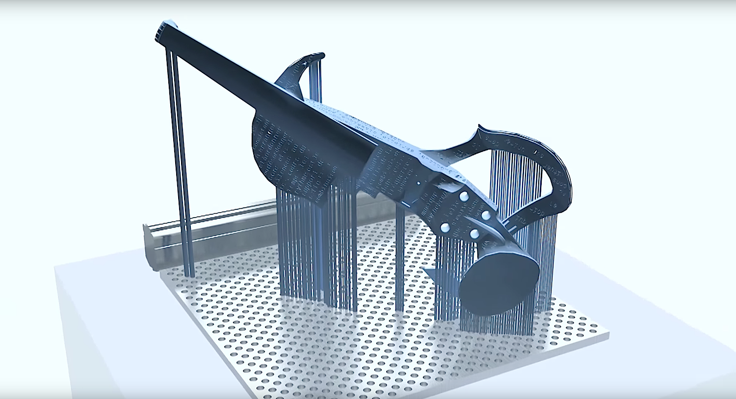 Konstruktion der 3Dvarius am Computer: Nach dem 24-stündigen Druck kam die E-Violine zur Aushärtung in einen UV-Ofen. 