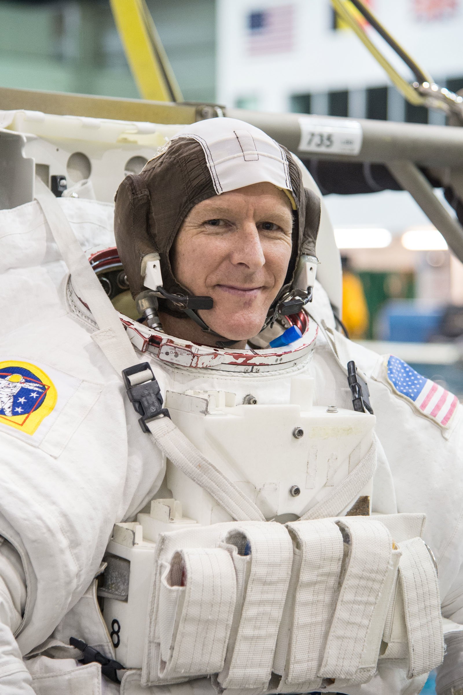 Timothy Peake beim Spacewalk Training 2014.