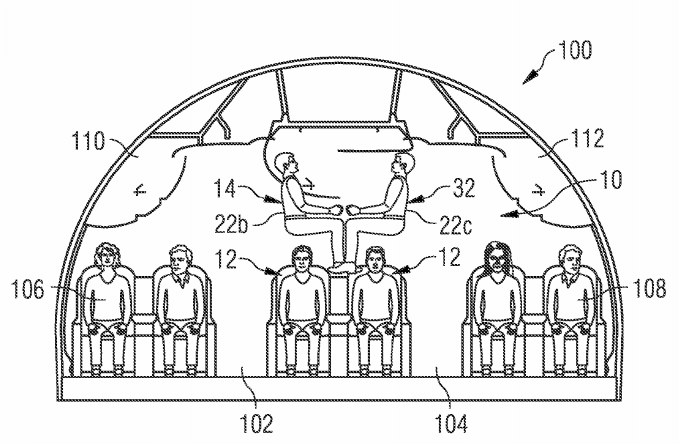 Die Passagiere in einem Airbus sollen künftig auch übereinander sitzen.