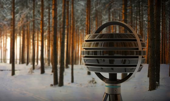 Die Filmkamera Lytro Immerge bei Aufnahmen in einem Wald: Hier bietet sich eine Schärfenverlagerung entlang der Baumreihen an. Der Kameramann kann auch später noch entscheiden, welchen Teil des Bildes er scharf zeigen will.