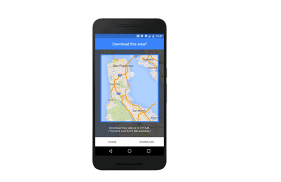 Update für Google Maps: Zukünftig lassen sich Karten herunterladen, sodass die Sprachnavigation auch offline nutzbar ist. 