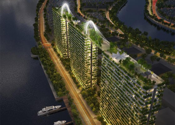 Hochhausprojekt in Ho-Chi-Minh-Stadt mit riesigem Dachgarten, der sich über drei Türme erstreckt: Immer mehr Architekten entwerfen Hochhäuser, in denen Parkanlagen und mitunter sogar kleine Wälder gleich integriert sind. Ingenieur.de stellt einige der grünsten Hochhauser der Welt vor.