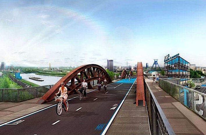Der RS 1, der Radschnellweg Ruhr, soll über 100 km quer durch das Ruhrgebiet führen. 2020 soll die Strecke eingeweiht werden. Sie wäre der längste Radschnellweg in Europa.