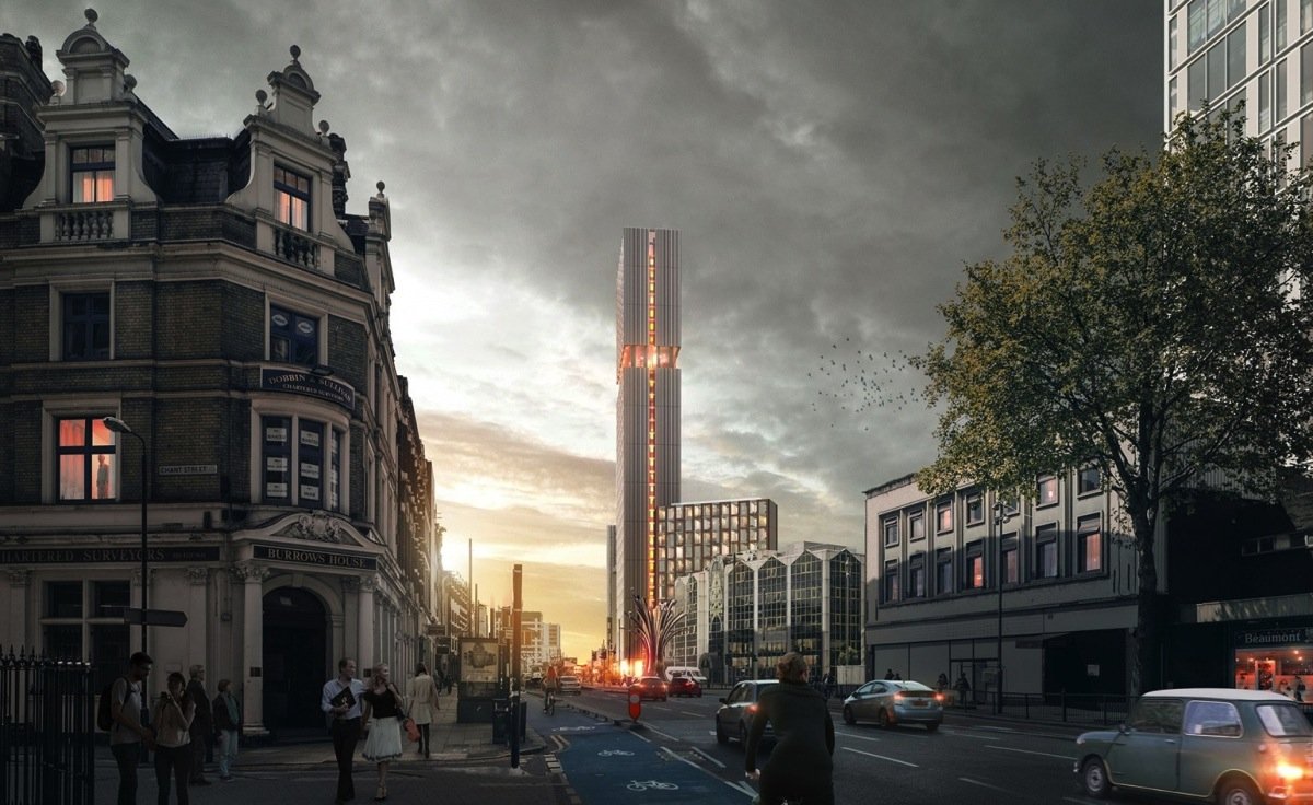 Der gläserne Wohnturm ist 112 Meter hoch geplant und soll 30 Stockwerke umfassen.