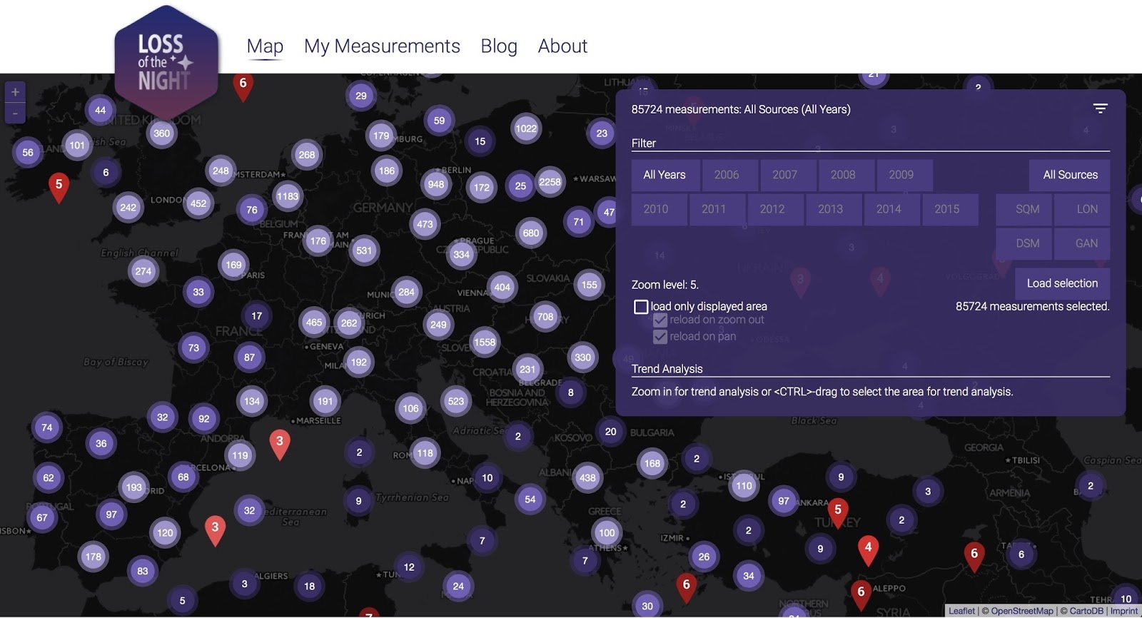 Wie stark erhellen Straßenlaternen und Co. den Nachthimmel über Europa? Interessierte können Daten zu sogenannter Lichtverschmutzung auf einer neuen Online-Karte abrufen.