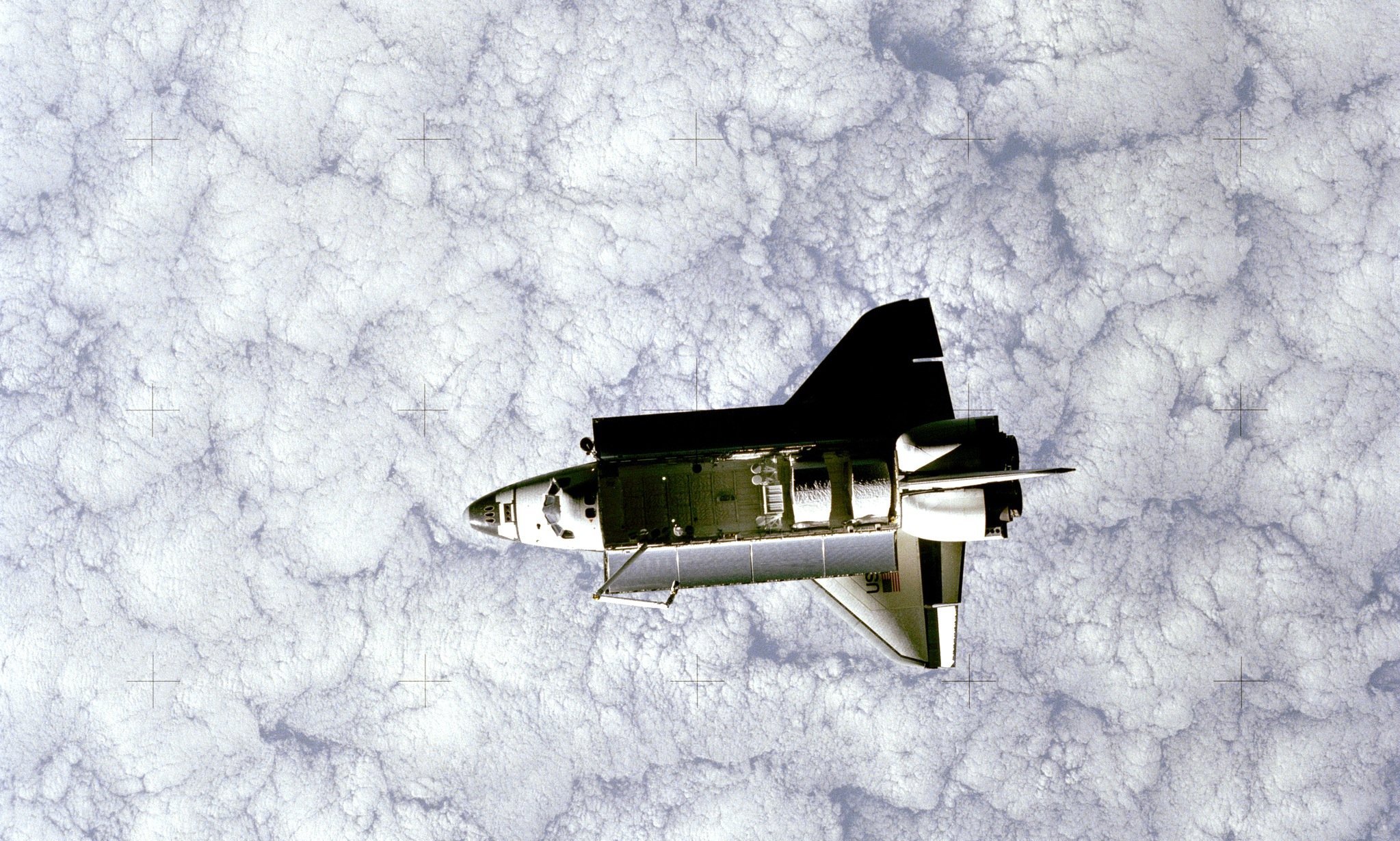 Die Challenger am 22. Juni 1983, fotografiert vom Space Pallet Satelliten.