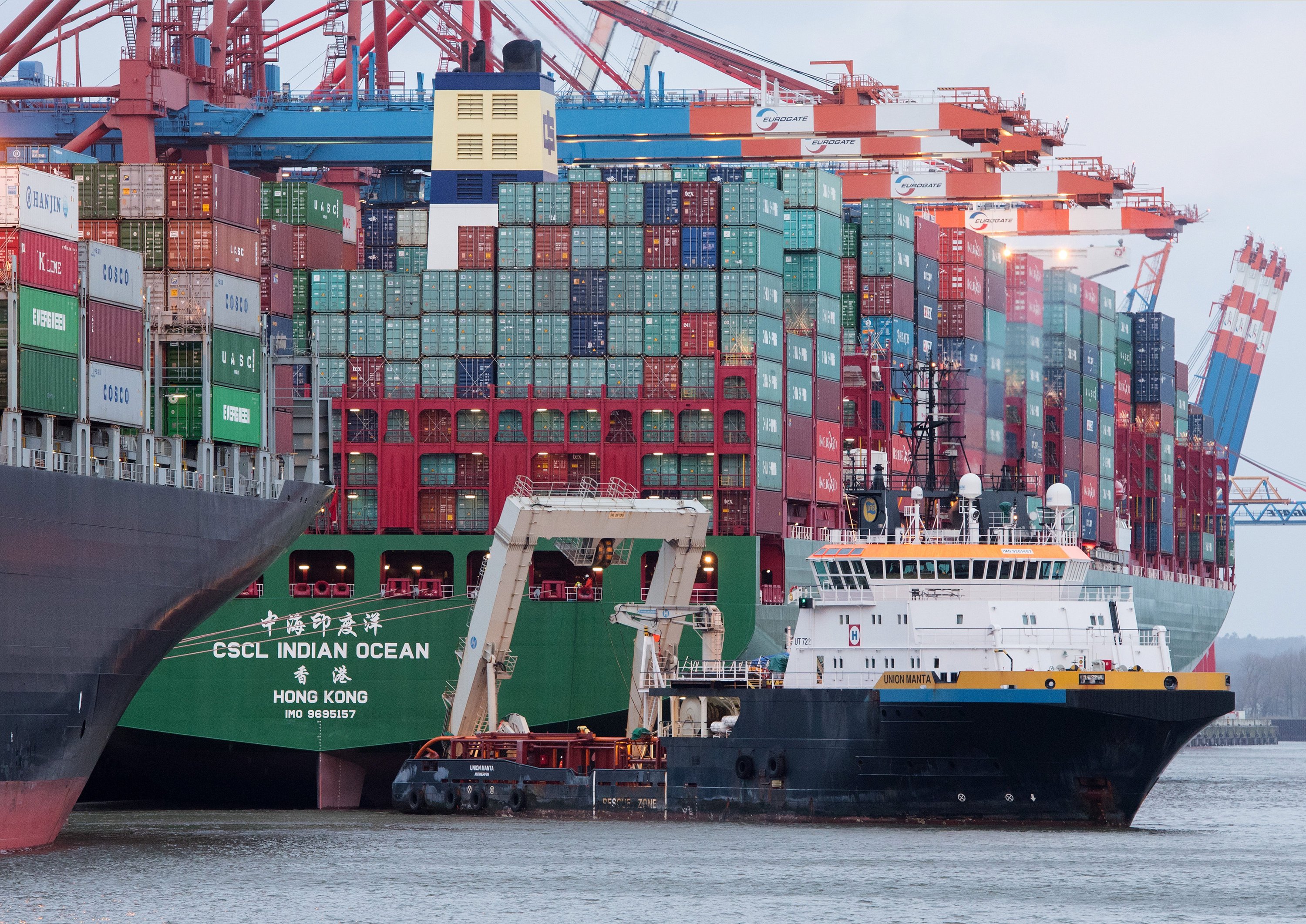 Die Indian Ocean liegt derzeit bei Eurogate am Predöhl-Kai im Waltershofer Hafen. Die Weiterfahrt ist für Freitag geplant. 