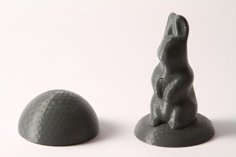 Optimierter Hase aus dem 3D-Drucker. 
