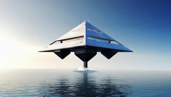 Tetrahedron oder kurz Tetra hat Designer Jonathan Schwinge diese Superyacht in Pyramidenform genannt. 