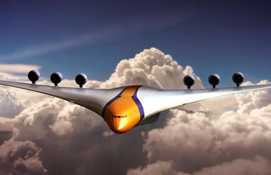 Entwurf für ein Passagierflugzeug der Zukunft des britischen Unternehmens APH und des Flugzeugdesigners Adam Omar: Tragflächen und Rumpf bilden eine Einheit.