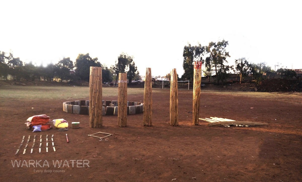 Der Aufbau des Turms Warka Water dauert vier Tage.