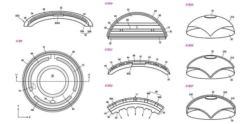 Smarte Kontaktlinse: Skizzen zum Patentantrag von Samsung. 