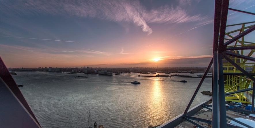 Ausblick bei Sonnenuntergang