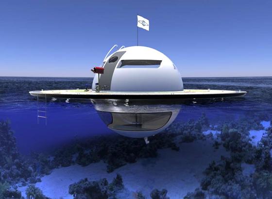 Das Hausboot UFO von Jet Capsule soll sich weitgehend selbst mit Energie und Wasser versorgen. Dafür tuckert es mit maximal 6,5 km/h auch sehr gemächlich durchs Wasser.