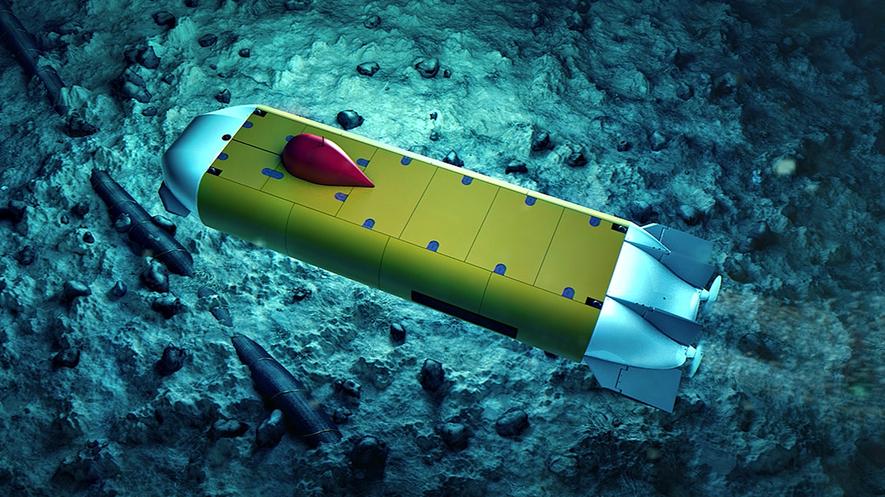 Dedave: Das von Fraunhofer-Forschern entwickelte autonome Unterwasserfahrzeug wiegt nur 700 Kilo und kann bis in eine Tiefe von 6000 m abtauchen. Es soll in Serie produziert werden. 