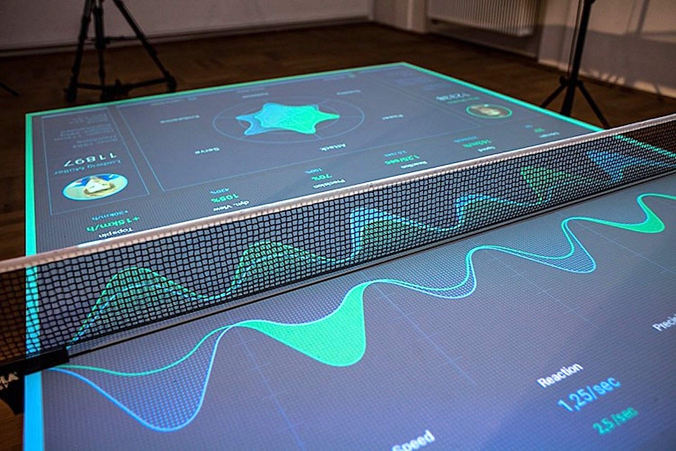 Die Oberfläche wird zum Interface: Auch einen Überblick über die eigene Statistik liefert der interaktive Tischtennistrainer von Thomas Mayer.