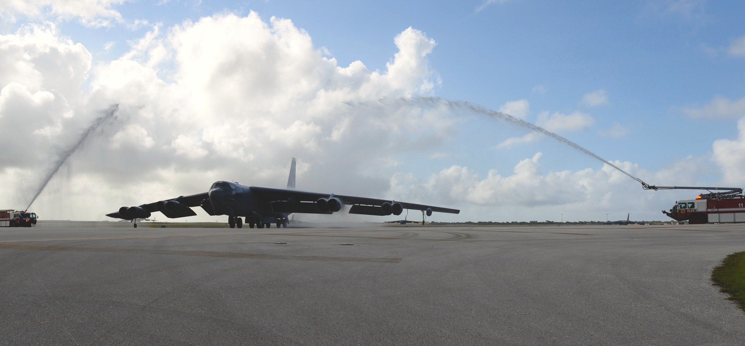 B-52-Bomber auf dem amerikanischen Luftwaffenstützpunkt auf Guam im Pazifik.