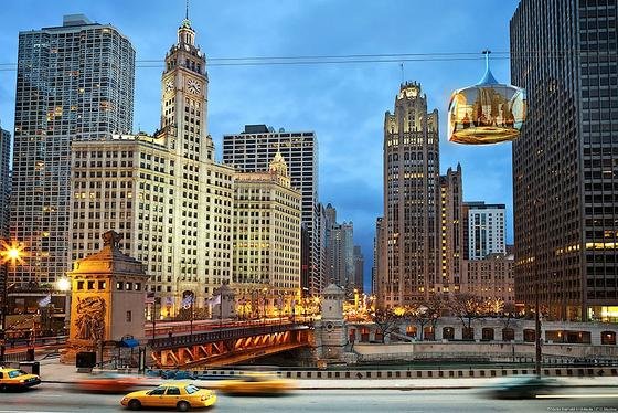 Mit einer Seilbahn sollen künftig Touristen durch Chicago fahren, um die Sehenswürdigkeiten der Stadt zu erleben.