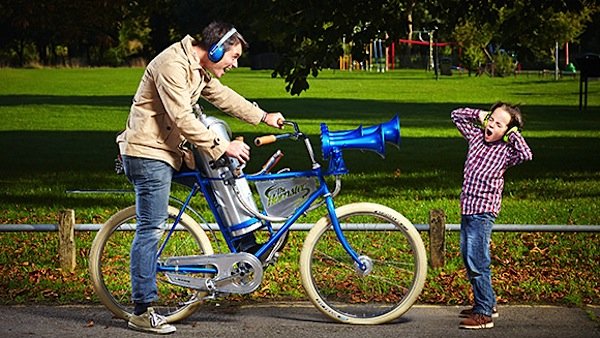 The Hornster: Die extreme Fahrradhupe schaffte es mit einem Schalldruckpegel von 178 Dezibel vor fünf Jahren ins Guinness-Buch der Rekorde.