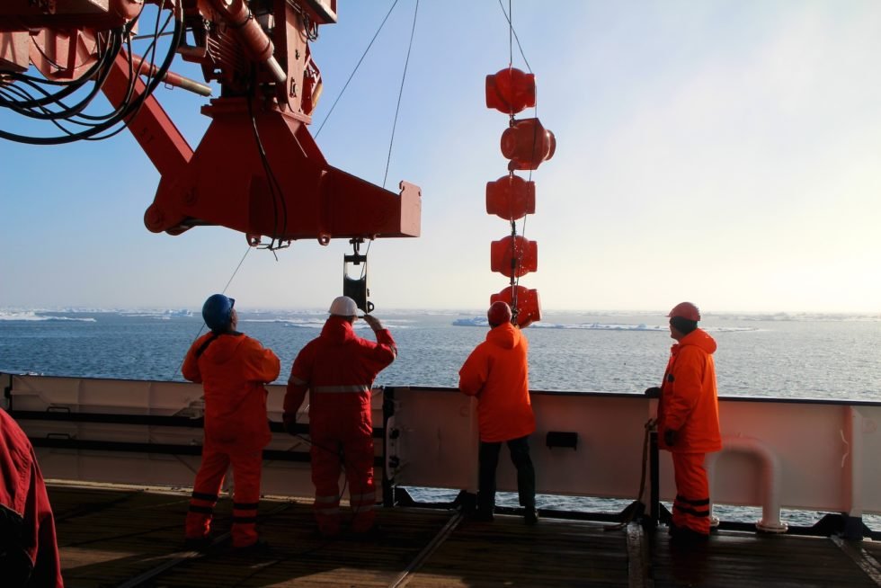 Die Crew auf dem Forschungsschiff Polarstern.