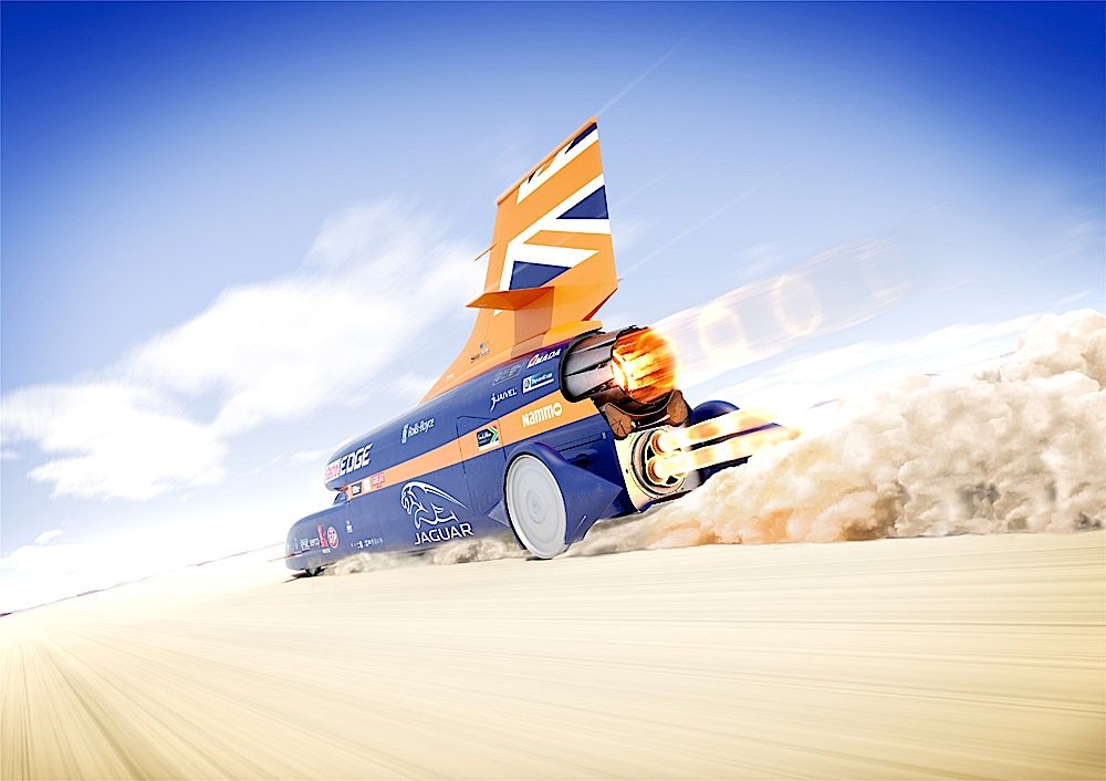 Seinen Rekordversuch will der Bloodhound SSC in einer Wüste in Südafrika an der Grenze zu Namibia unternehmen.