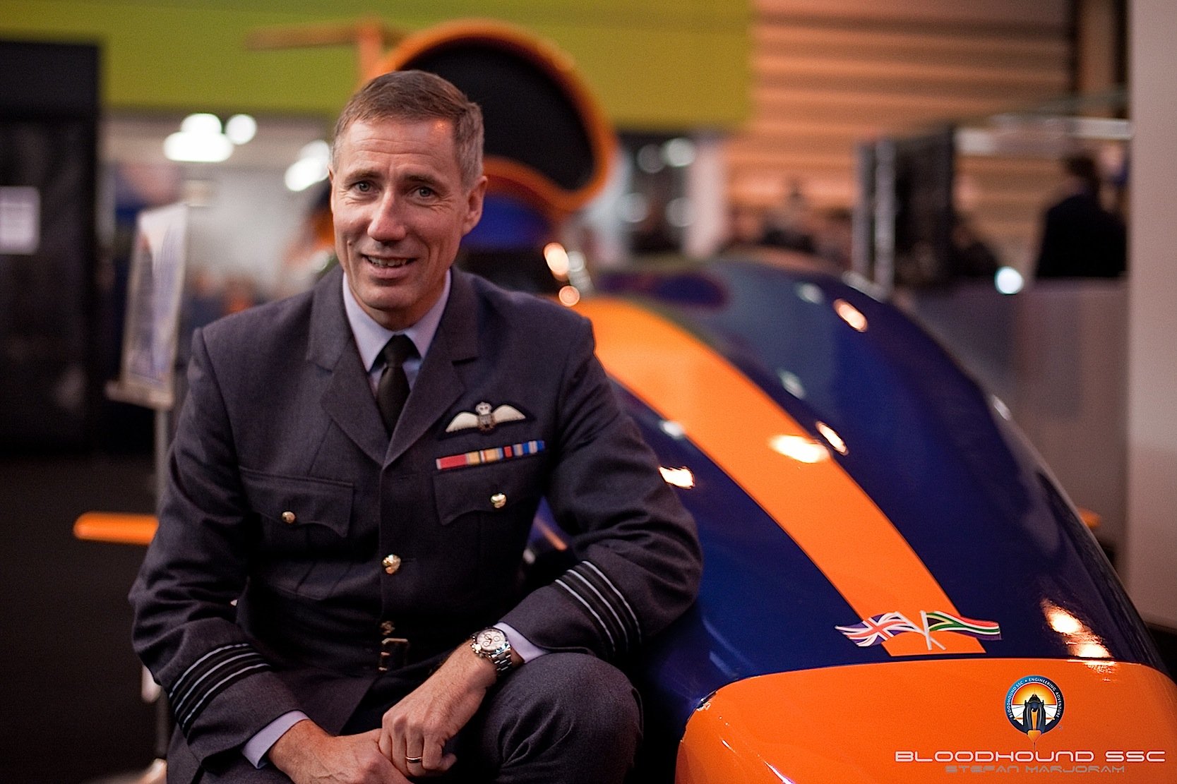 Der britische Pilot Andy Green wird das Raketenauto Bloodhound SSC steuern.