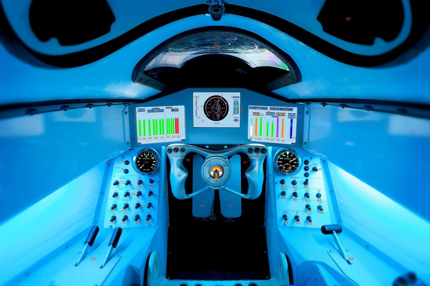 In dieses Cockpit des Bloodhound will der britische Air-Force-Pilot Andy Green einsteigen.